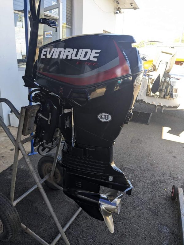 2013 Evinrude 40 hp 4-stroke Tiller Steer Outboard Motor - Image 4